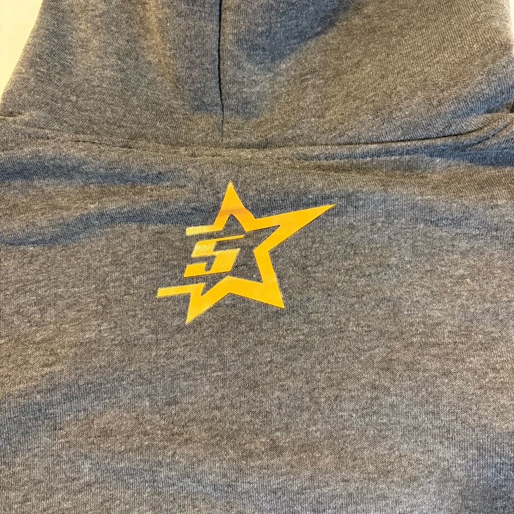 Gray Print Graphic Hoodie Retro Spider Web Star Print – Size S - Picture 6 of 7